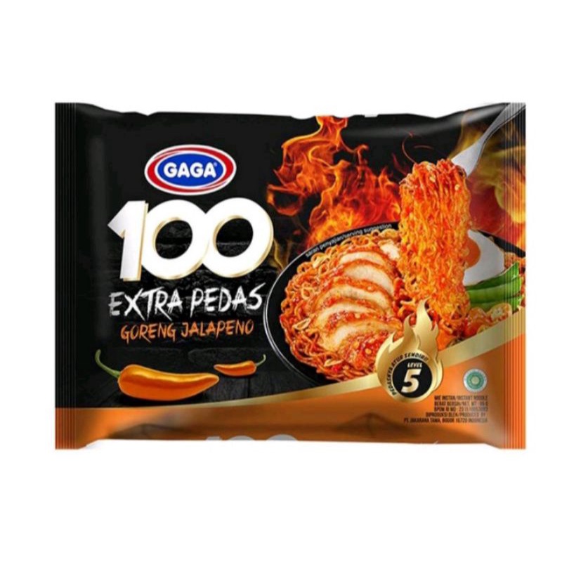 

MIE GAGA 100 GORENG EXTRA PEDAS JALAPENO LVL 5