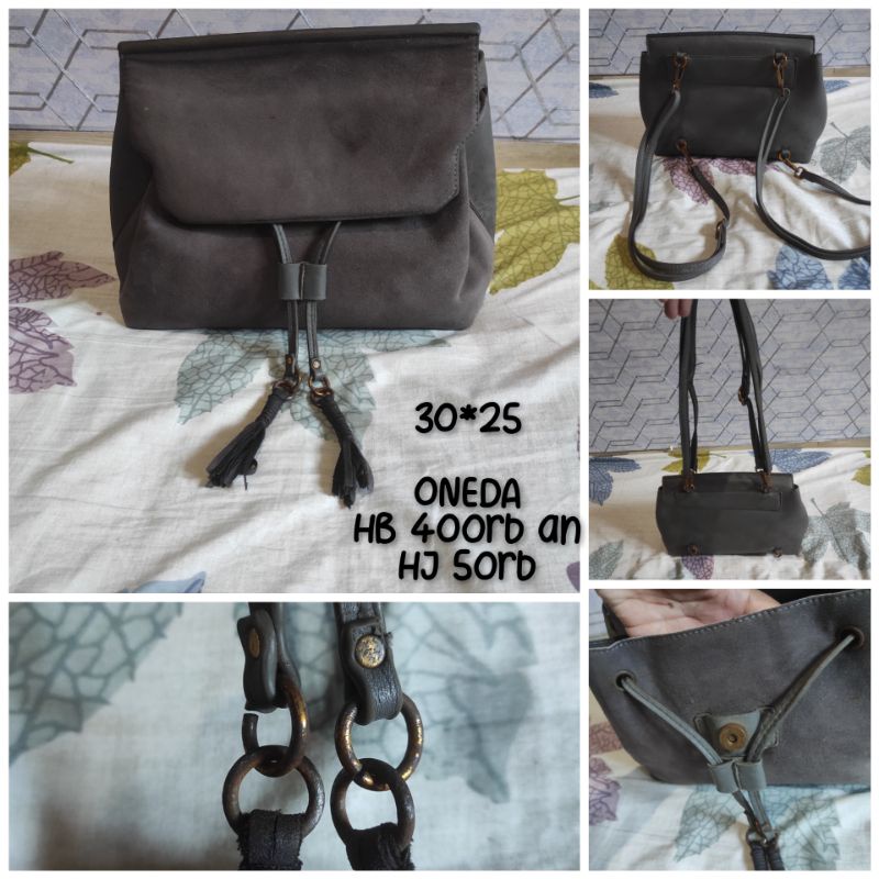 Preloved Tas Oneda grey 2in1