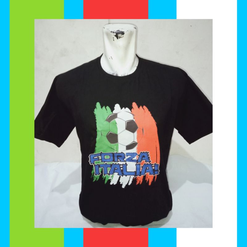 Kaos sablon DTF Forza Italia kaos distro timnas italia