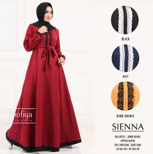 [Ada Saku] Gamis Baloteli Renda / Baju Wanita Dewasa / Dress Busui Resleting Depan