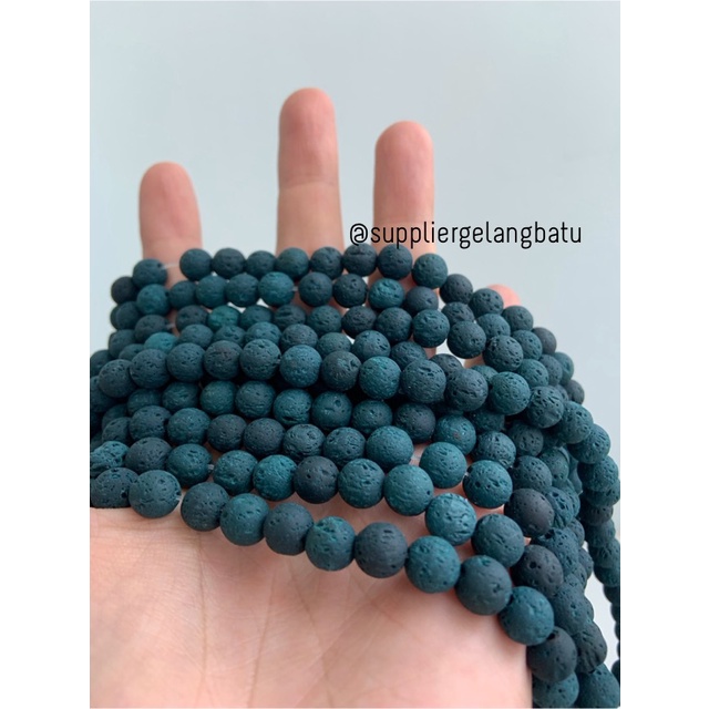 renceng BLUE NAVY lava stone BIRU 8mm batu akik merapi larva DIFFUSER