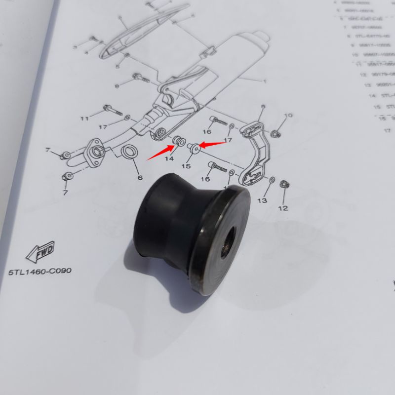 Karet Bosh Braket Knalpot Yamaha Mio Lama Smile Sporty