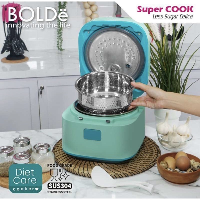 BOLDe SUPER COOK LESS SUGAR CELICA 1,2 LITER - MAGIC COM DIGITAL - RICE COOKER - Low Carbo Diet