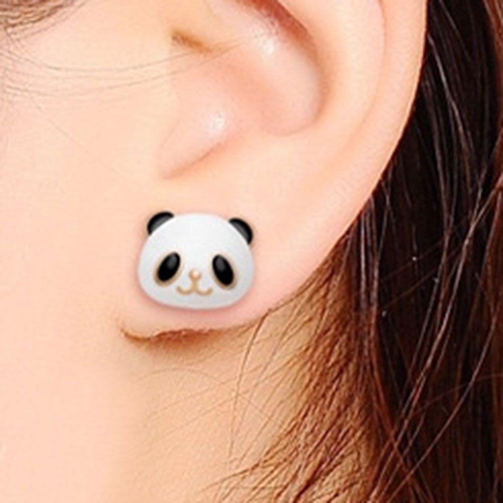 NEEDWAY Anting Untuk Wanita Bentuk Panda Perhiasan Alloy Anting Pengantin