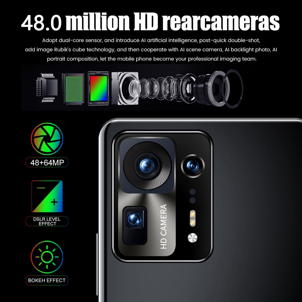 【Produk baru dalam stok】 2021 Smartphone  Baru MIX4 Pro 7.2 inci Ponsel Layar Penuh Sistem Android 8GB + 256GB Kartu Ganda  5G Handphone