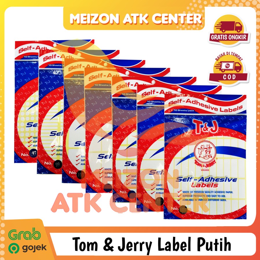 

Label Tom and Jerry Kertas Putih Stiker Paper TNJ Tom & Jerry varian 97 - 127 [1 PAD]