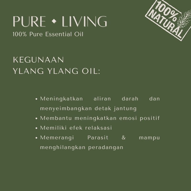 Ylang Ylang - 100% Pure Essential Oil 15ml | Aromatherapy Oil 15ml | Pewangi Ruangan | Oil Aromaterapi Diffuser Oil Burner | Minyak Atsiri | Birthday Gift Ideas | Minyak Esensial  | Room Fragrance Perfume | Pengharum Ruangan