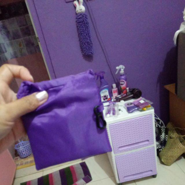 Tas Belanja Pengganti Kantong Plastik Eco Lipat Multifungsi Ungu