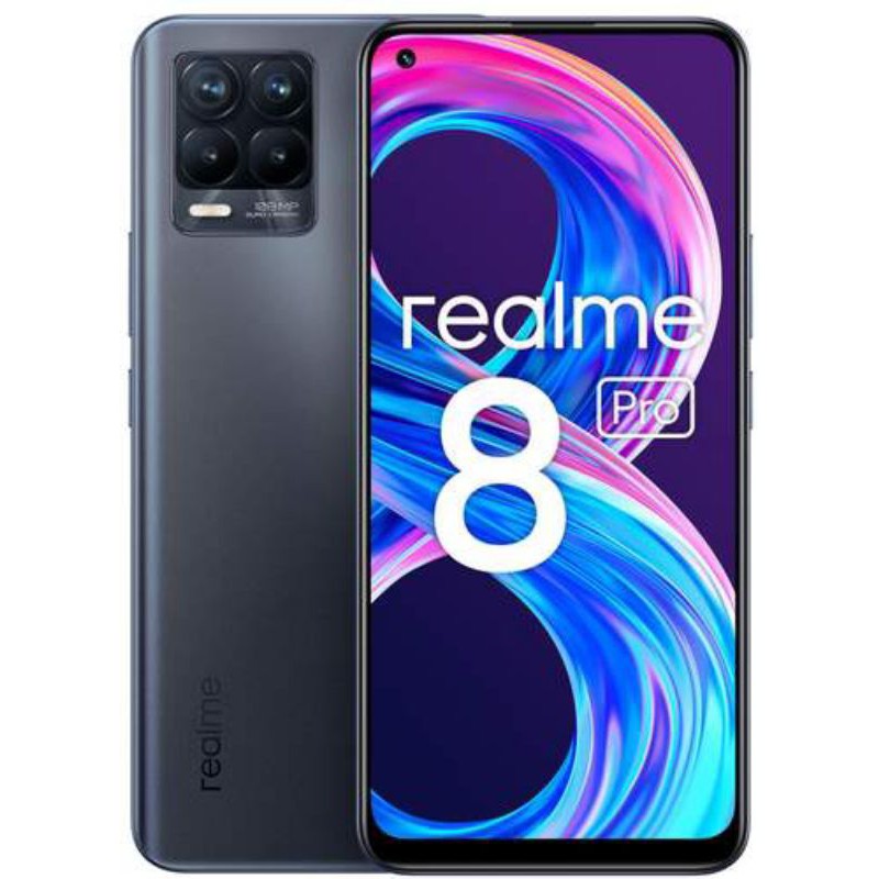 HP BARU REALME 8i | 8pro Camera 108MP Display Super Amoled ORIGINAL TERBARU GARANSI RESMI INDONESIA-Realme 8 Pro BLACK
