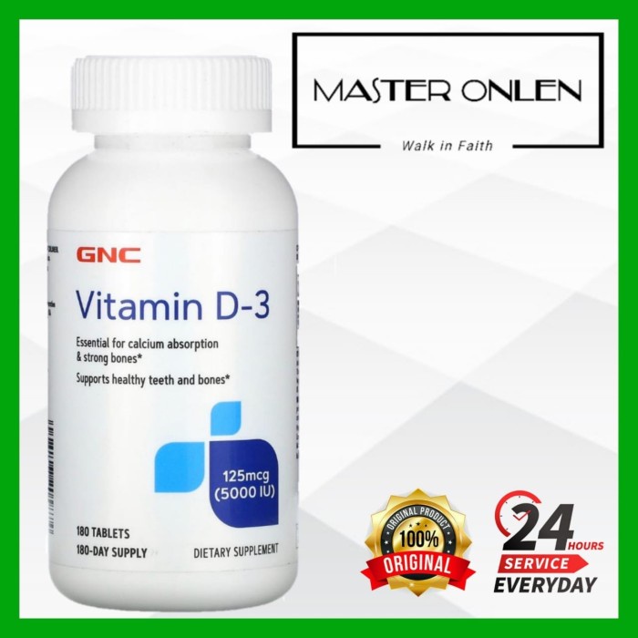 {cantikstore} Vitamin D3 5000 iu GNC vitamin D3 5000iu D 3 125 mcg 180 tablet Usa Murah