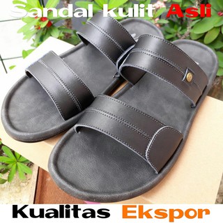 Sendal pria  kulit  asli Garut  terbaru 2021 sandal  casual 