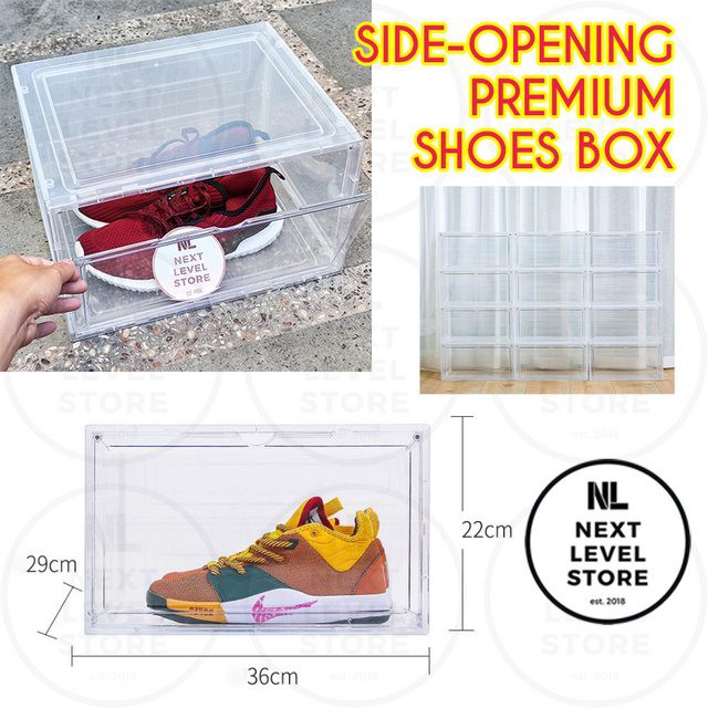 Side Open Flip Sneaker Shoes Box XL Premium Kotak Sepatu Basket Magnet NEW