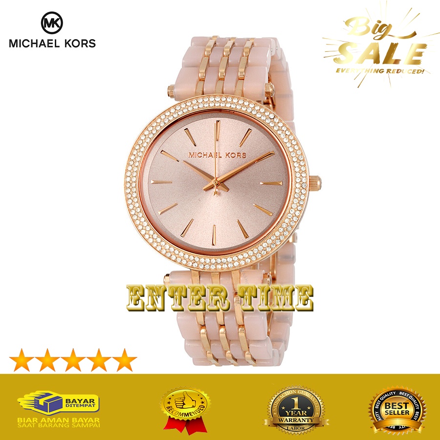 BIG SALE  JAM TANGAN WANITA BRANDED MICHAEL KORS TYPE MK4327 STAINLESS JAM TANGAN GROSIR TERPERCAYA 