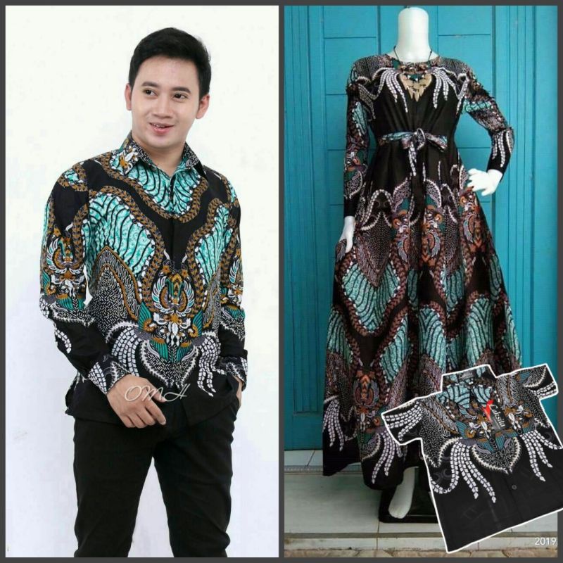 BISA PISAH Batik Couple Keluarga Sania ruffle ori ndoro jowi TERMURAH - Motif Madu Ijo