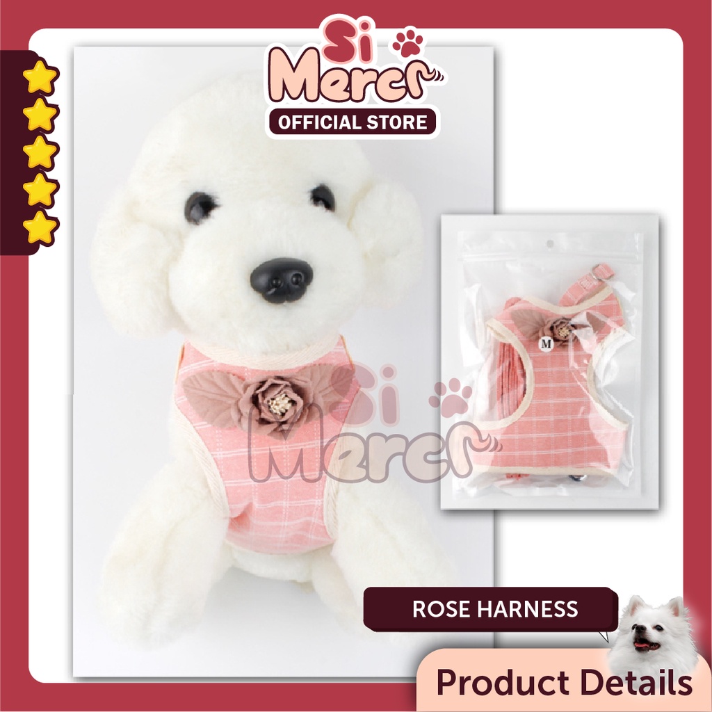 Rose Harness Baju Anjing Kucing/ Harness Premium Anjing / Harness Anjing Kucing / Tali Anjing