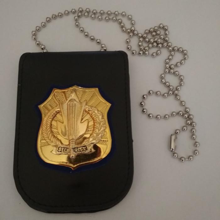 Document Organizer / Name Tag Id Card Dompet Kalung Lencana Kta Security Satpam Kulit Bagus