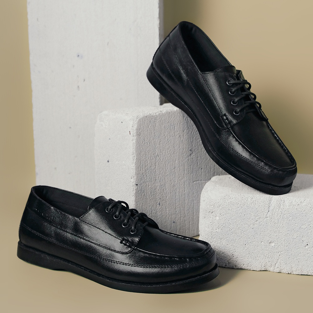 MARCO BLACK GL (KULIT ASLI) |ManNeedMe x Monday| Sepatu Pantofel Pria | Oxford Formal / Kantor Derby Shoes ORIGINAL