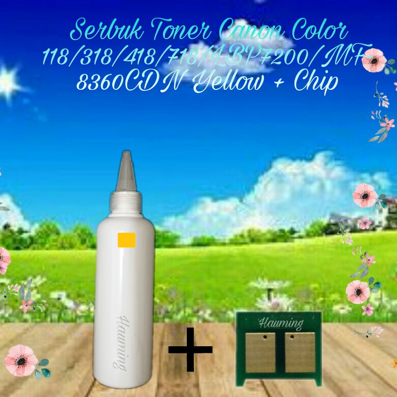 Serbuk Toner Canon CRG-118 318 718 CRG318 LBP-7200 7200Cd 7200cdn 7680 LBP7200 MF8360 Yellow + Chip