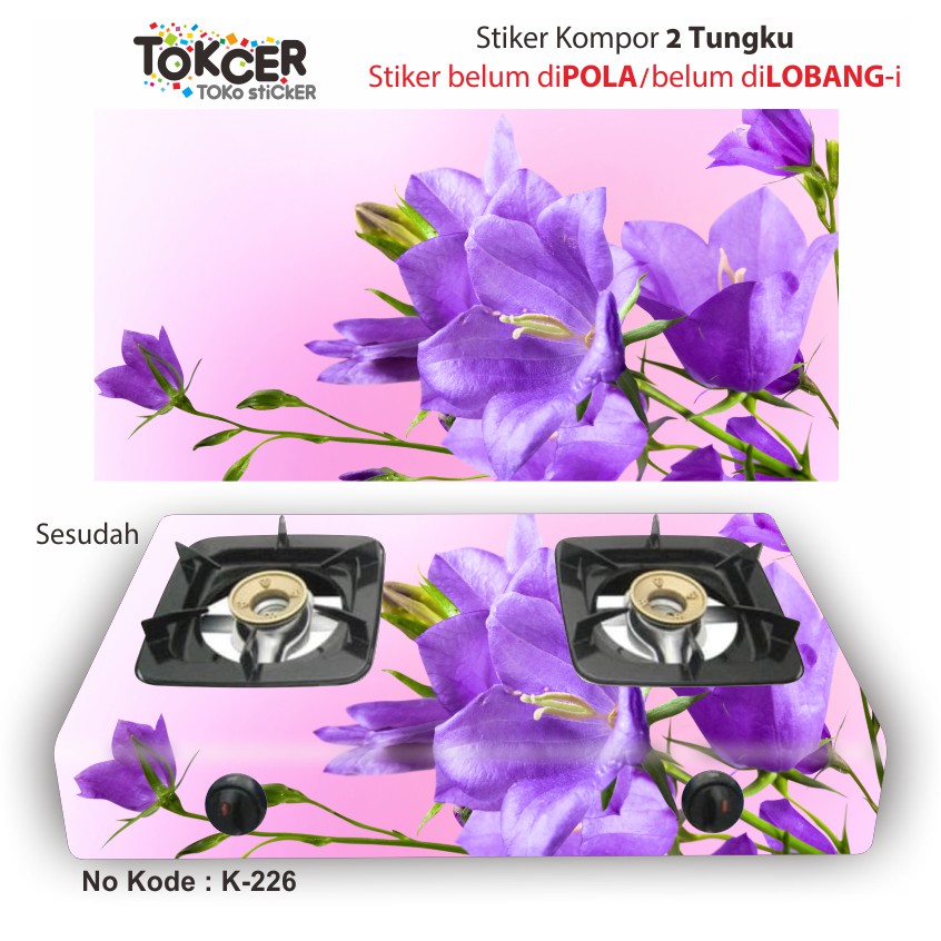 Stiker Kompor 2 Tungku Bunga Tulip