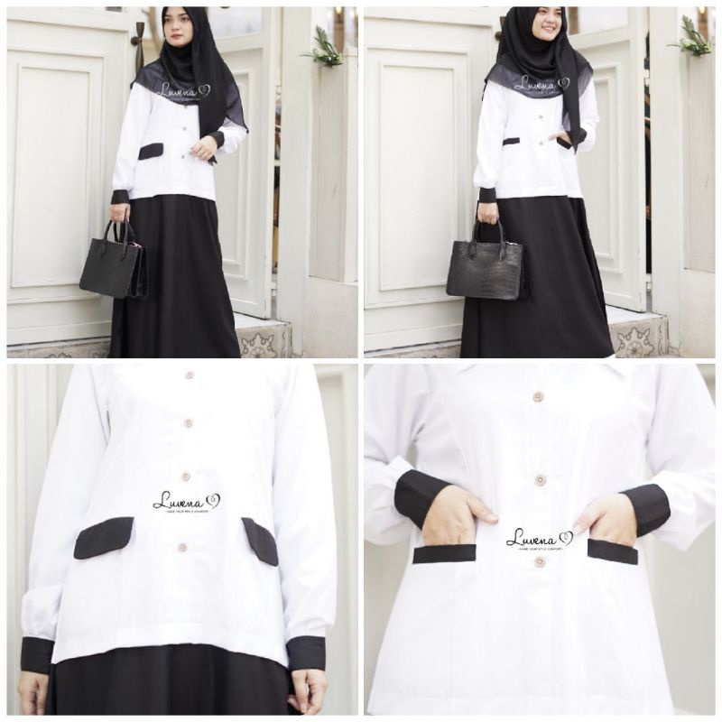 Seragam Dinas Hitam Putih Wanita Gamis Pns Seragam Dinas Hitam Putih Pns Seragam Hitam Putih Polos B