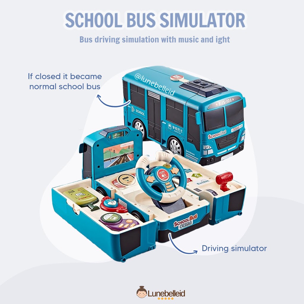 [Lunebelleid] School Bus Simulator Mainan mobil-mobilan anak