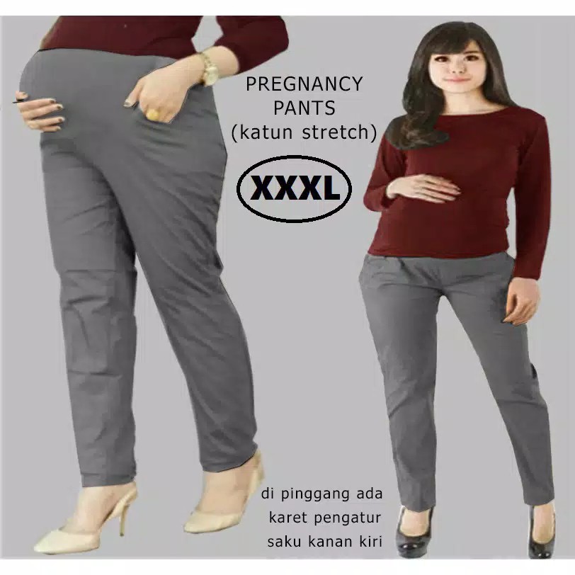 CELANA IBU HAMIL KATUN STREETCH ORIGINAL STANDAR DAN JUMBO BR