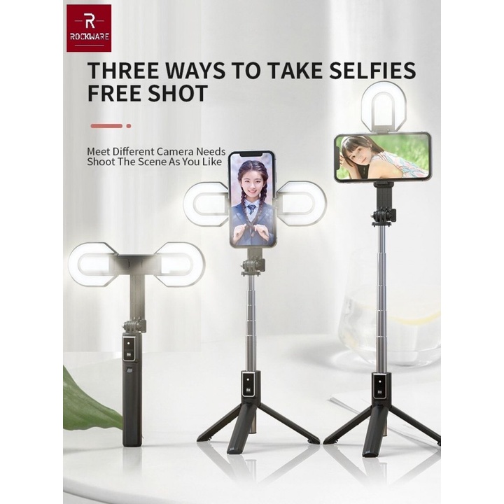 88 ROCKWARE RW-P40S-M Plus 2 LED - Selfie Stick with 2 LED Fill Light