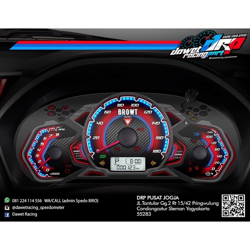 Jual SPEEDOMETER BRIO MOBILIO FULL 3D MODEL LAMBO FREE REQUEST WARNA
