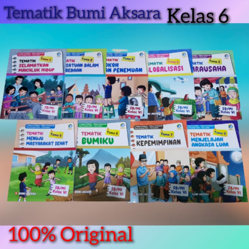 Tematik Bumi Aksara SD/Mi Kelas 6 Tema 1.2.3.4.5.6.7.8.9 Kurikulum 2013 Revisi