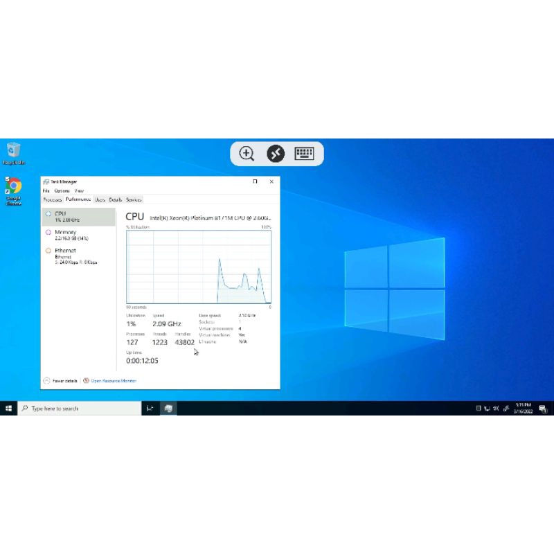 RDP Windows 2 CPU 8GB Ram 128GB SSD 30 Hari