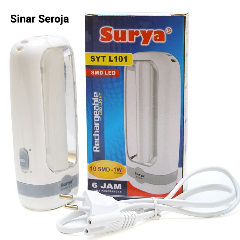 Lampu Emergency + Senter LED SMD+1W Recharge SYT L101  SYT L103 Surya  L 101 surya / SYT L 103 Surya