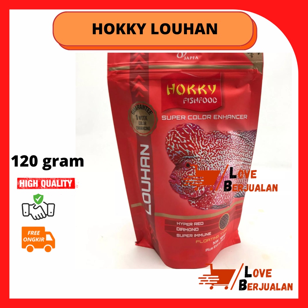 Hokky Louhan SUPER Color Enhancher 120 Gram Pakan Ikan Lohan Big Head