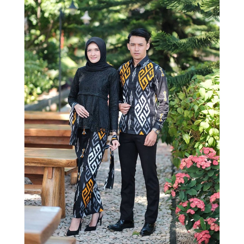 KEBAYA COUPLE SEMI PRANCIS Katun BAHAN KEBAYA SEMI FRANCE CORNELI BATIK COUPLE HITAM