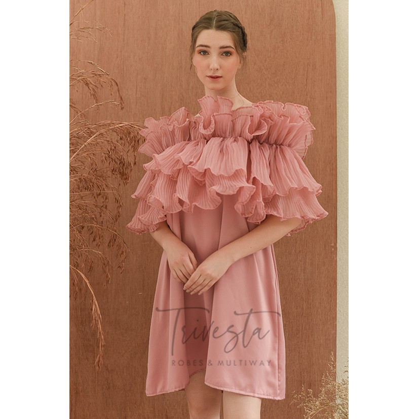 PLEATED RUFFLE ONLY / Penutup Dada / Kemben / Cape untuk Model MUA