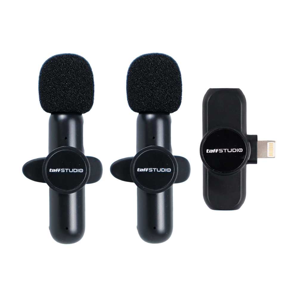 TaffSTUDIO Microphone Mikrofon Portable Wireless Lavalier Mic USB Lightning - G10