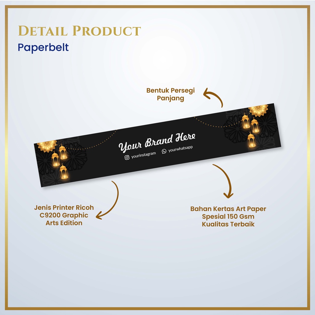 

Paper Belt Puasa & Lebaran / Paper Sleeve / Label Segel Box / Packaging Sleeve / Paperbelt