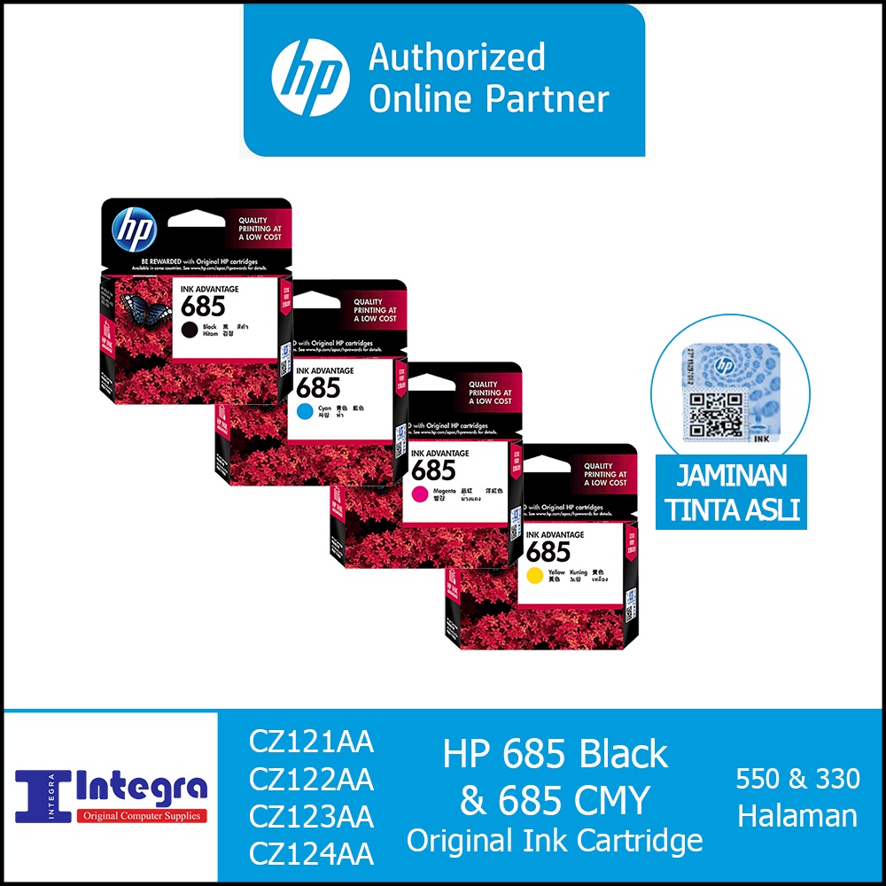 Tinta HP 1 Set 685 (Bk, C, M, Y) Original Cartridge