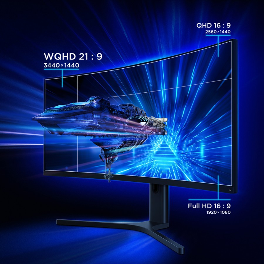 Xiaomi Mi Curved Gaming Monitor 34&quot; WQHD Layar Ultra Wide 144 Hz - Garansi Resmi 1 Tahun