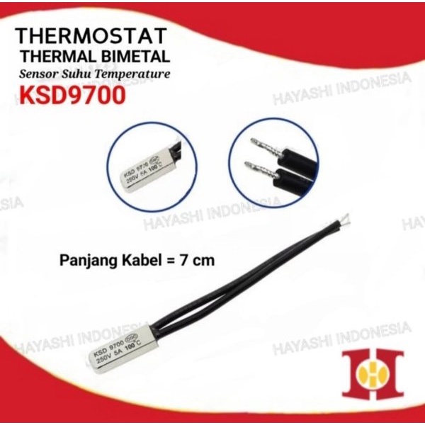 Thermostat Thermal KSD9700 Bimetal 250V 5A Sensor Suhu Temperatur AC - 5pcs