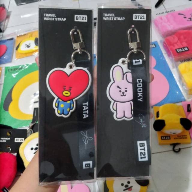 READY STOCK BT21 TRAVEL WRIST STRAP OFFICIAL LINE FRIENDS MONOPOLY - TATA COOKY