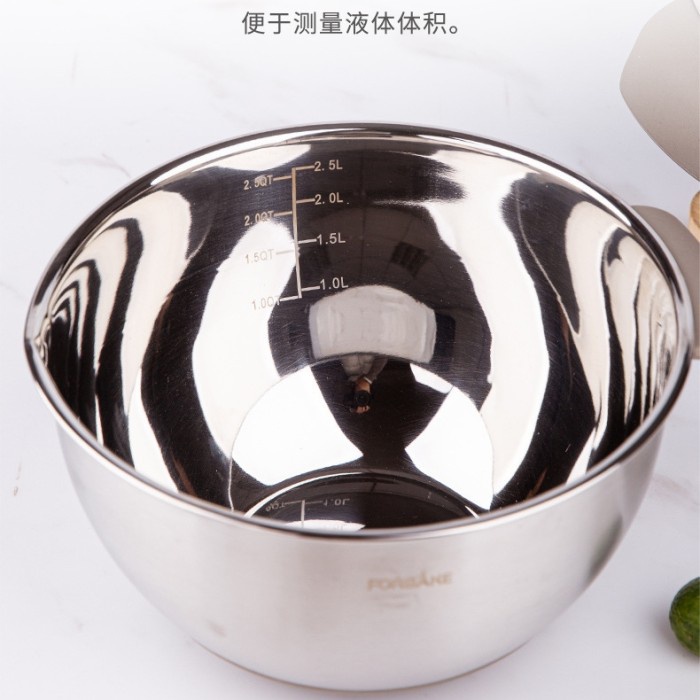 Forbake non slip stainless Mixing Bowl with handle / mangkok adonan/ bowl stainless mixing adonan