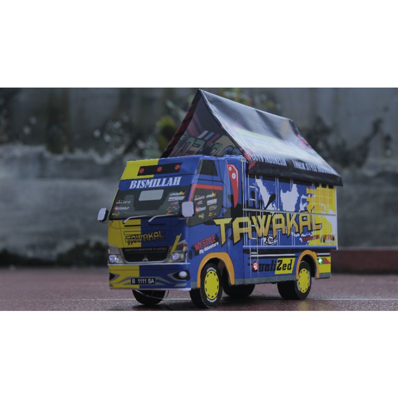 Miniatur Truk Oleng Tawakal Biru Kuning