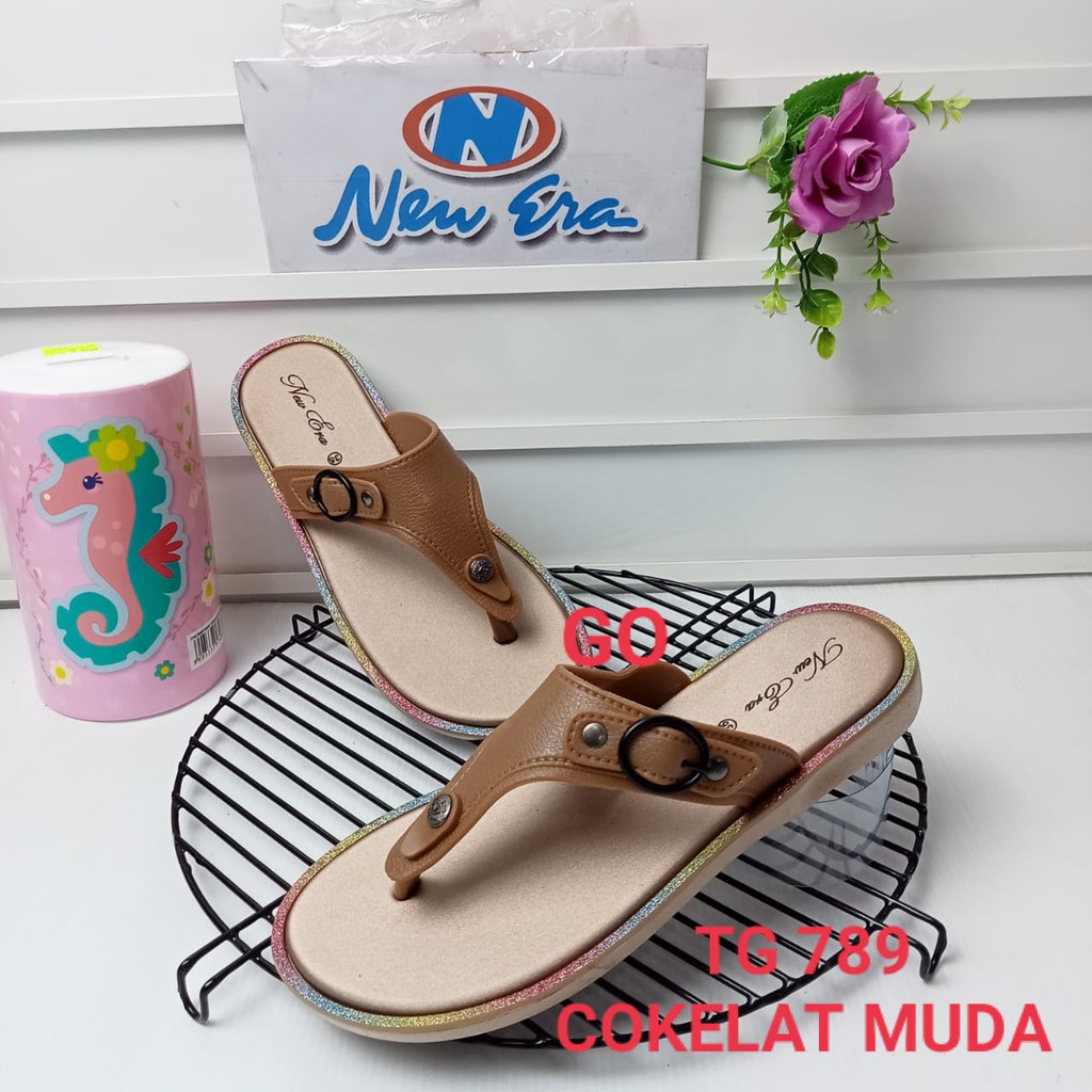 gos NEW ERA TG 789 Sandal Japit Karet Anak Perempuan Tanggung Sendal Anti Slip Original