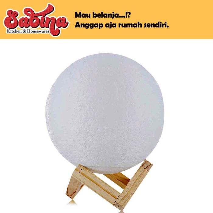 Lampu Hias Kamar Tidur 8CM 3D Dekorasi Visual Bulan MoonLight OMHZYYWH