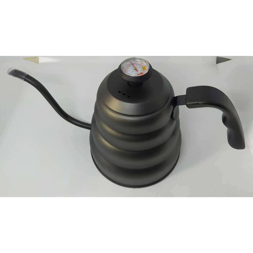 OneTwoCups Coffee Maker Pot Drip Kettle Teko Barista Thermostat KE4012 [Hitam] [1.2 Liter]