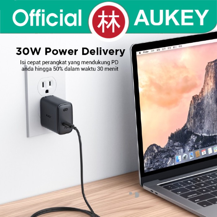 Aukey PA-F2 Swift Series Wall Charger USB-C PD 30W