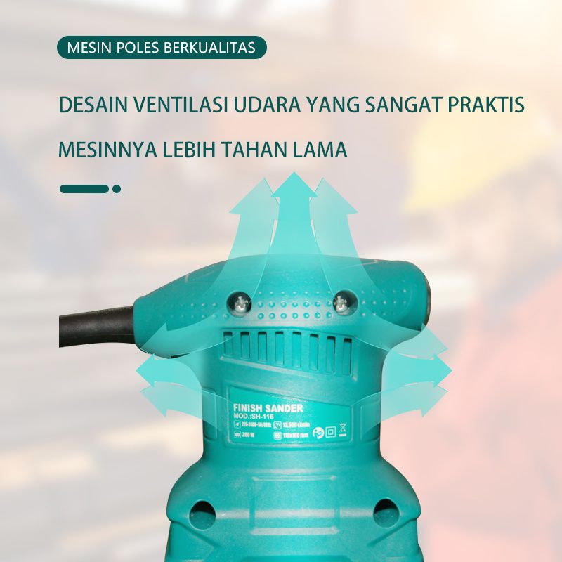 Mailtank Sh116-Elektrik Sander Mesin Amplas Kayu Mesin Amplas Tembok Sh116-Electric Sander Sh-116
