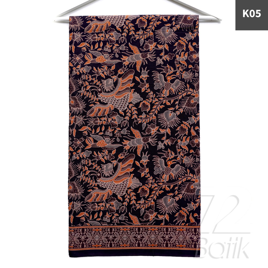 KAIN BATIK PREMIUM Bahan Katun Motif Burung Warna Hitam Item Ireng Black 721798 CAP 72 - Jarik Jarit Samping Kebat Panjang Batik Katun Modern Premium Bahan Seragam Batik Pernikahan Kantor Keluarga Murah Kamen Jadi Batik Bali Lembaran