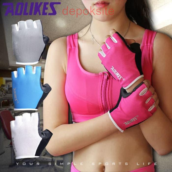 1 Pasang AOLIKES 104 Sarung Tangan Gym Gloves Fitness Gloves Gym Gloves Gym Cycling Men Women Sports