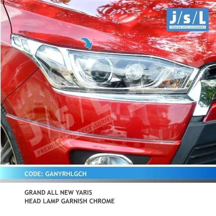 Garnish lampu depan All New Yaris chrome